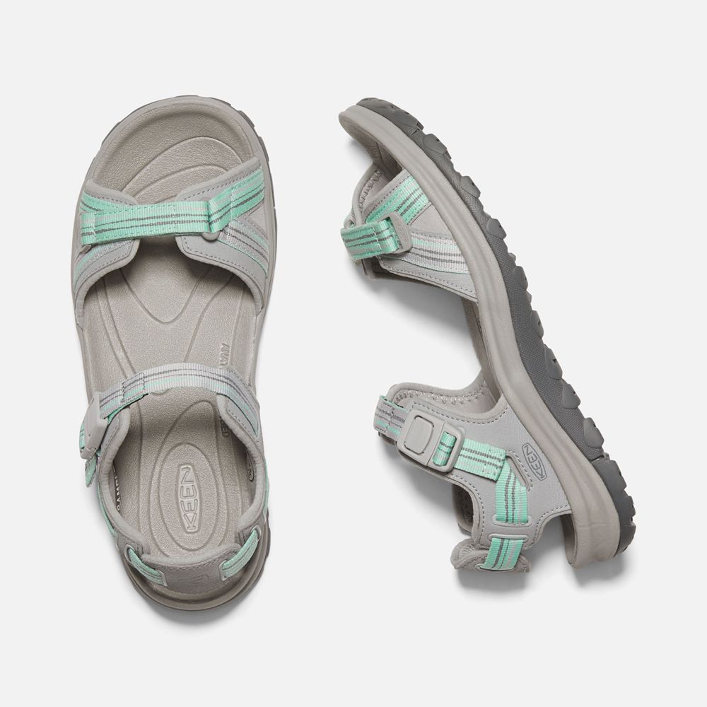 Keen Outdoor Sandalet Kadın Gri/Yeşil - Terradora Ii Open Toe - Türkiye DWQY64385